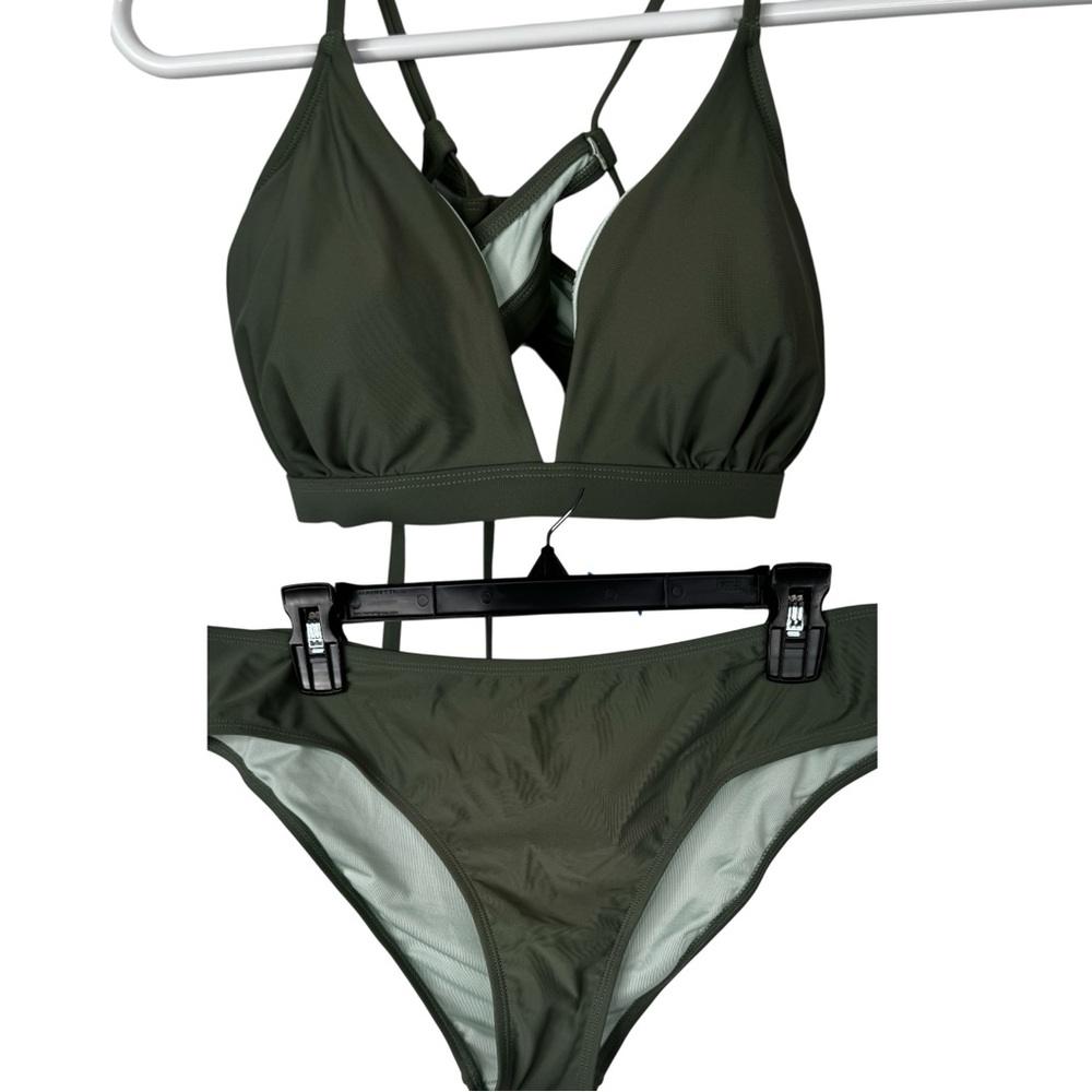 Cupshe Olive Green Triangle Bikini Set